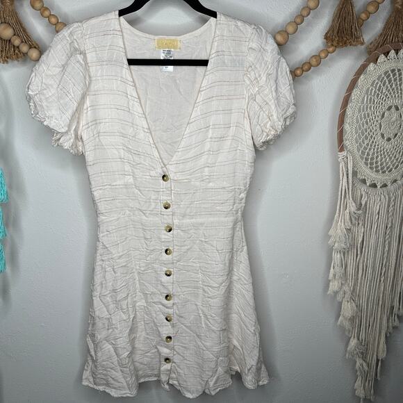 L*Space Cream Striped Sabrina Dress - Picture 4 of 5